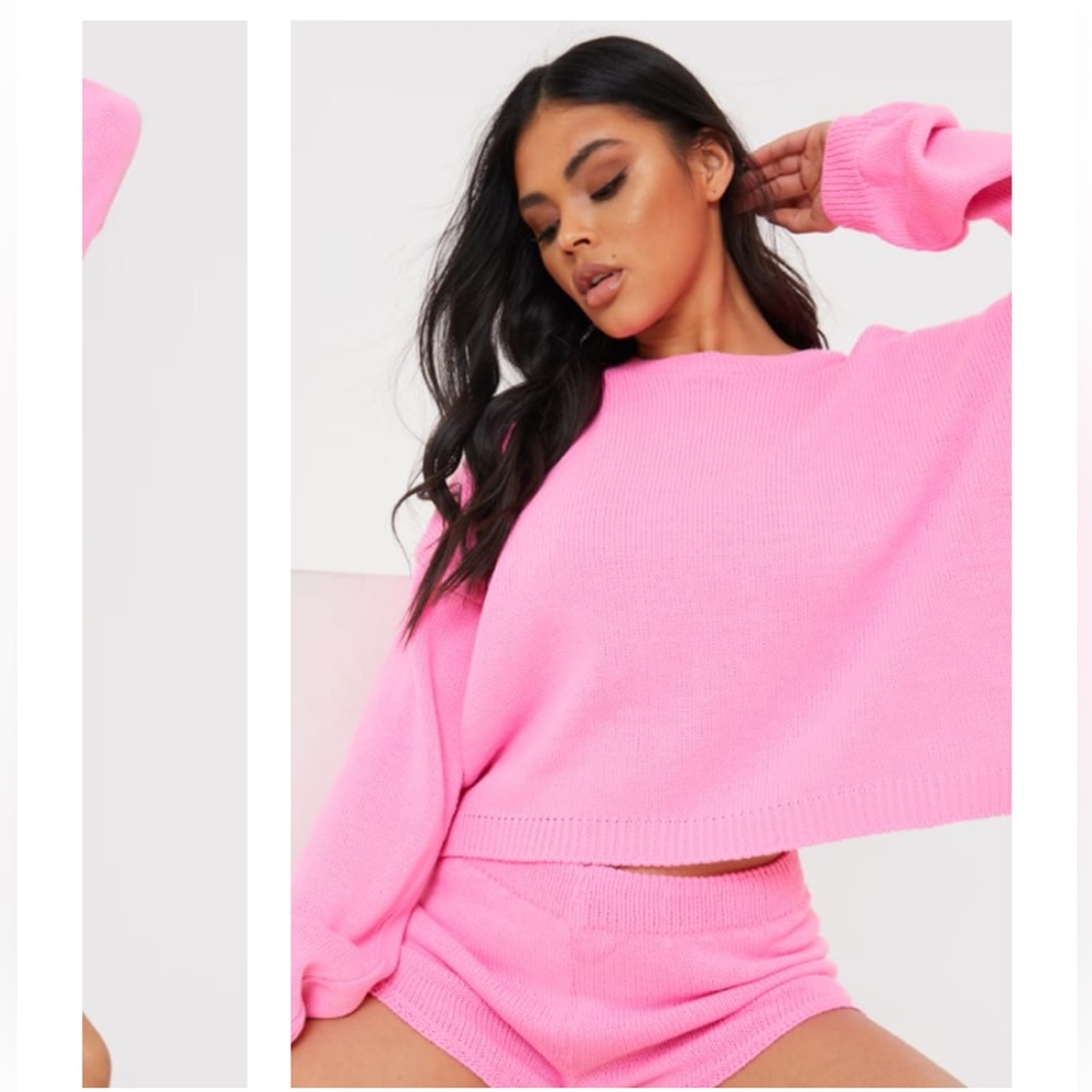 💖Pink Set In The Style Co-Ord Knit Top & Short💖 - Picture 3 of 12